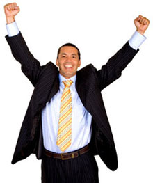 cheering person